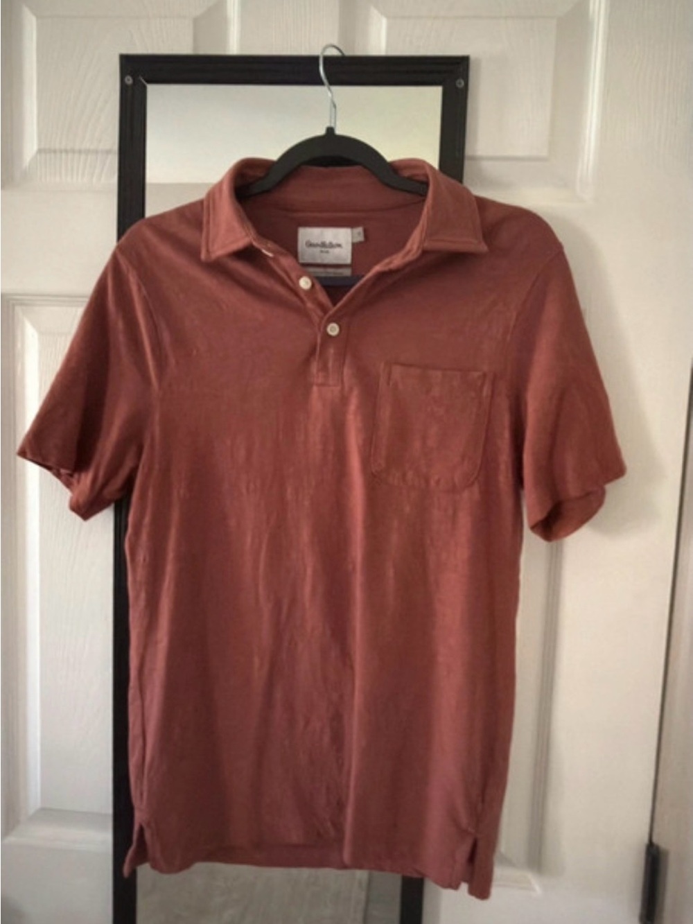 Goodfellow & Co Men's Rust-Colored Polo with Chest Pocket